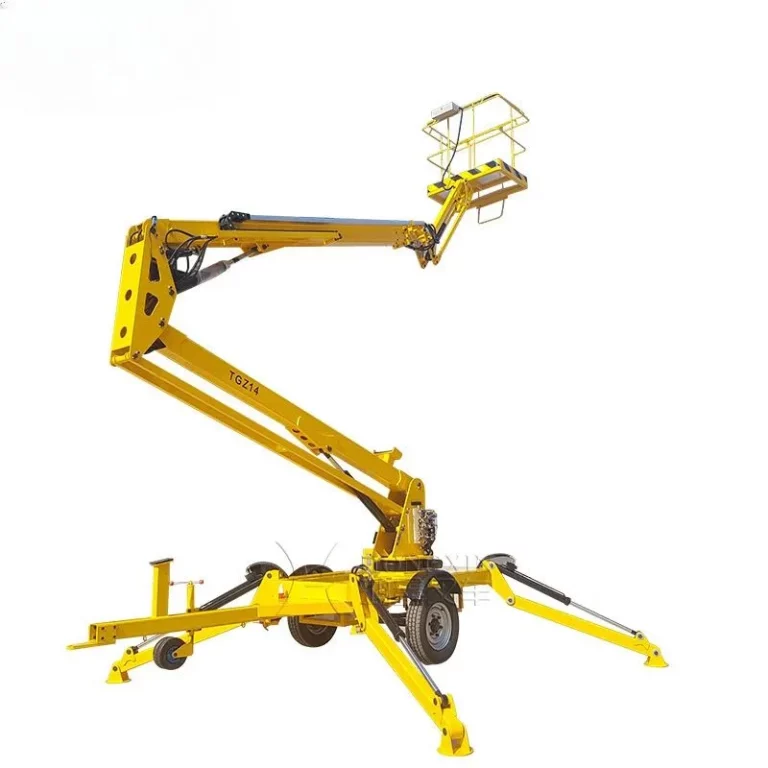Traction type folding arm elevator