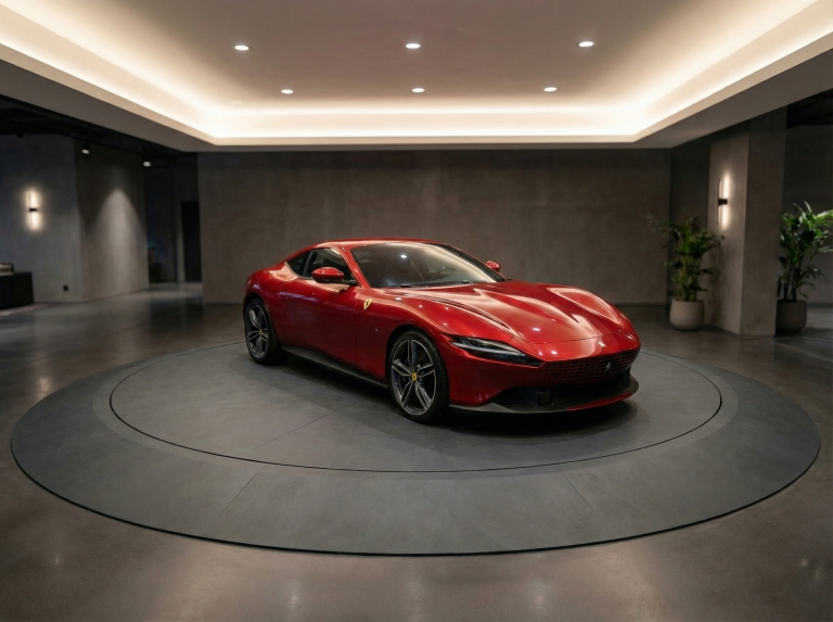 Luxury residential car turntable for garage