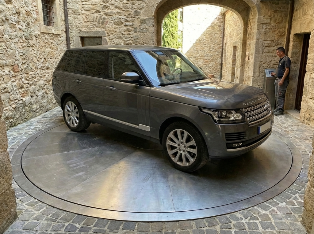 Heavy duty car turntable for SUV in showroom