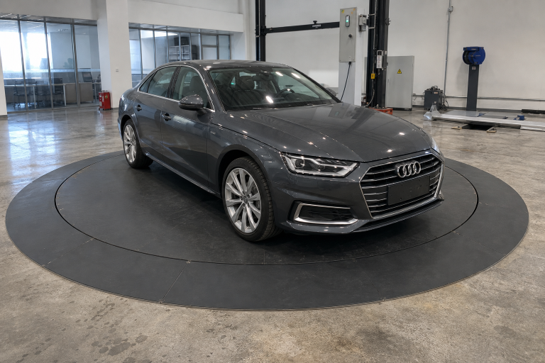 driveway car turntable in showroom